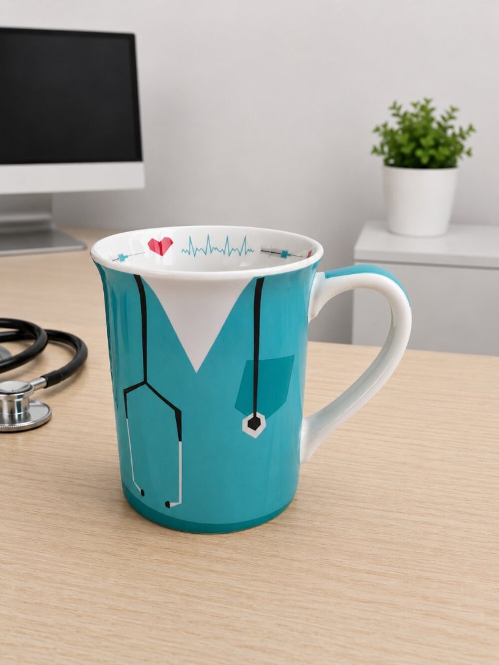 Our Name Is Mud Nurse Uniform "Nurses Call the Shot" Coffee Mug 14 Oz Scrub Cup